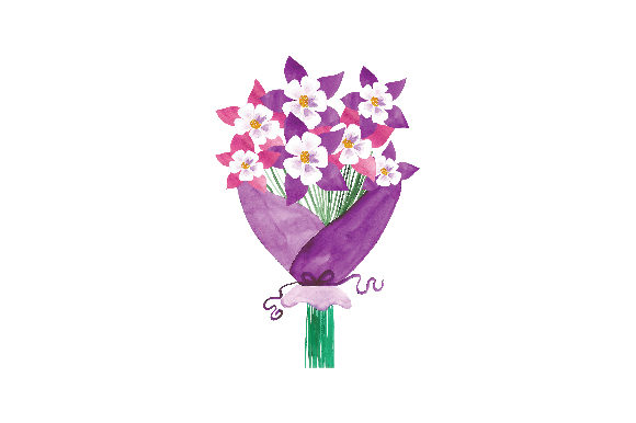 A Craft Seller's Review of the Watercolor Columbine Bouquet Nature Asset