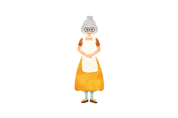 A Grandmother Watercolor Design for Family Crafts
