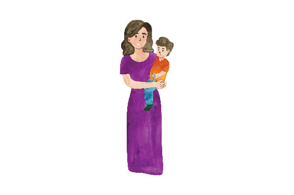 A Mother and Son Watercolour for Family-Centered Crafts