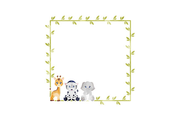 A Watercolor Animal Border for Crafters & Baby Branding