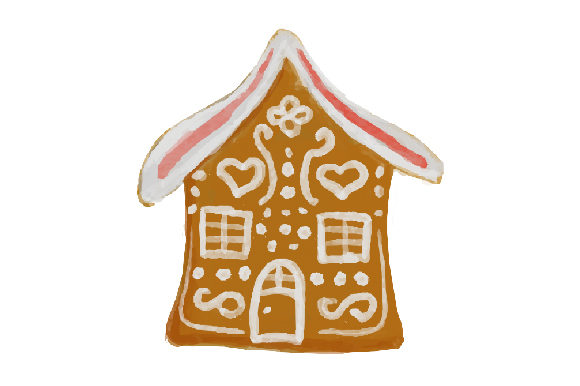 A Watercolor Gingerbread House Design for Crafts & Christmas Products