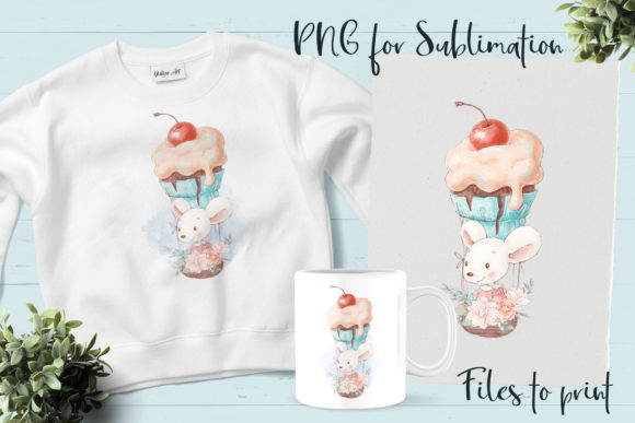 A Watercolor Mouse Design for Sublimation and Print Projects