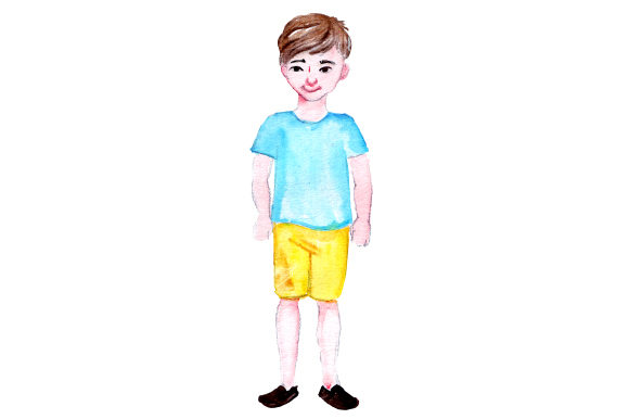 A Watercolour Boy Illustration for Crafts & Children's Brands
