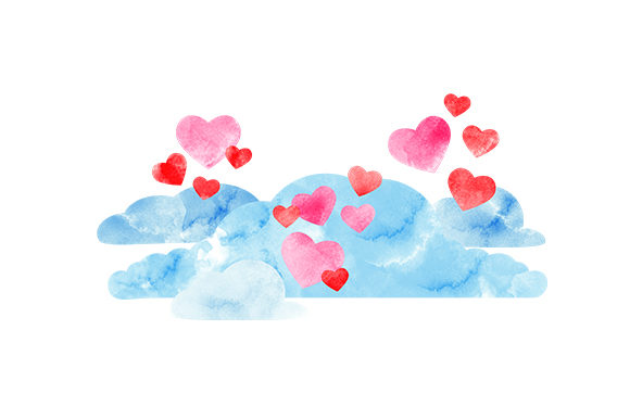 A Watercolour Heart Cloud for Crafted Valentine's Day Connections