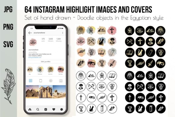 Authentic Egyptian Icons: Hand Drawn Graphics for Editorial Use