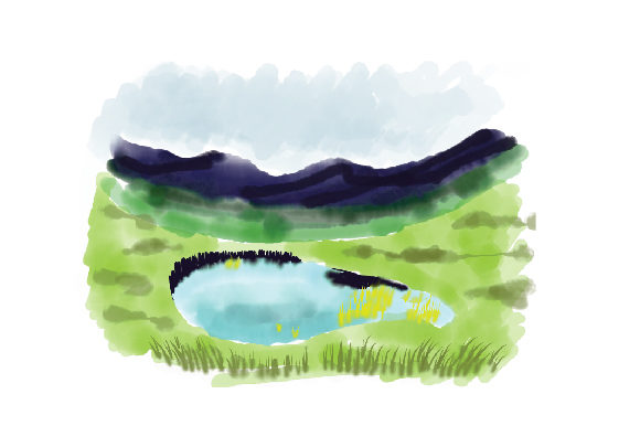 Beyond Clipart: The Watercolor Lake Setting for Crafts and Nature Branding