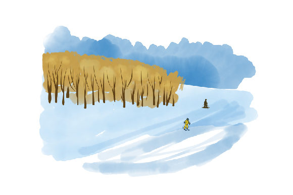 Crafting Winter Campaigns: A Watercolour Skiing Design Review