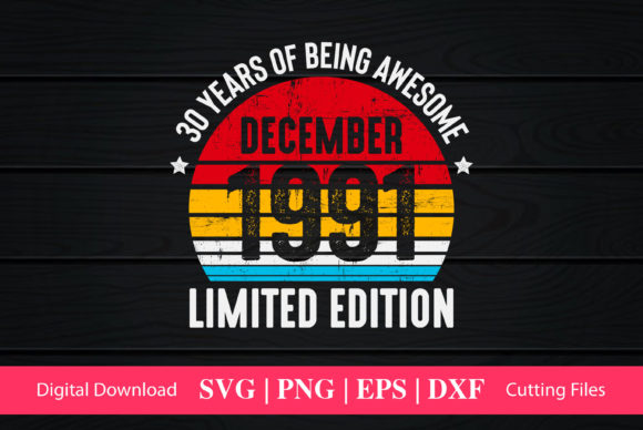 December 1991 Birthday Graphics for Crafting & Gifting