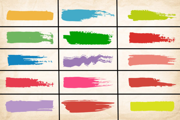Reviewing Colorful Brush Paint Strokes Graphics & Textures