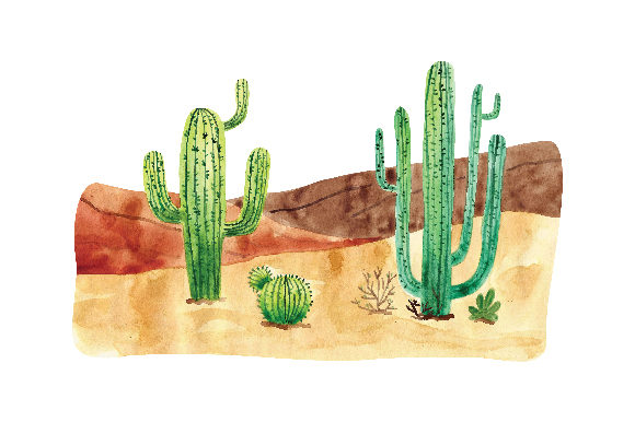 Watercolour Desert Setting for Crafts & Nature-Centered Brands